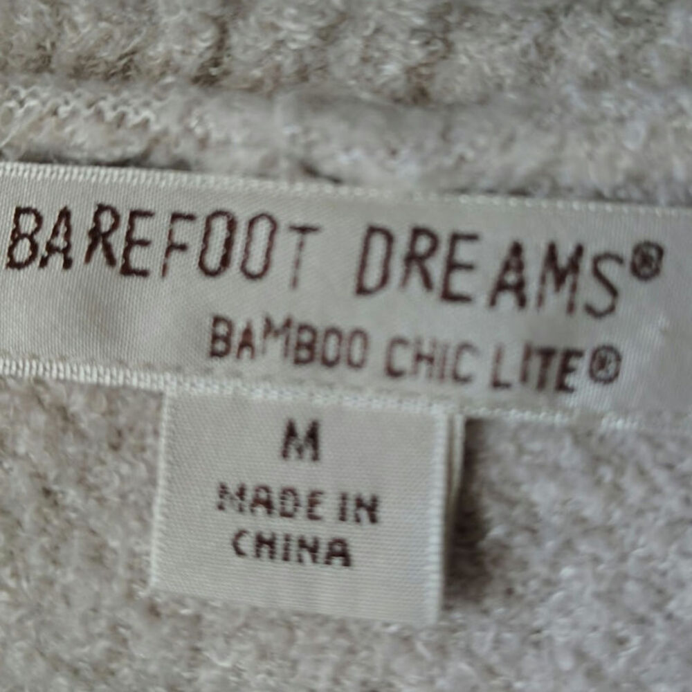 Barefoot Dreams Bamboo Chic Lite Open Front Cardigan Gray Cozy Knit Sweater M - Picture 4 of 5